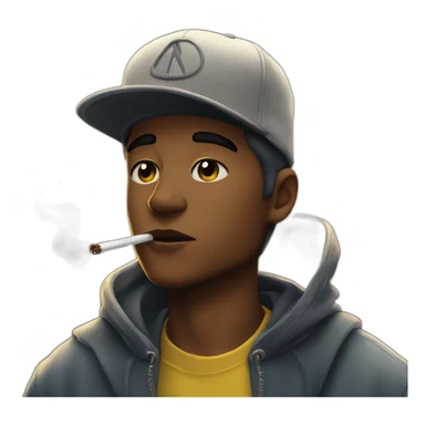 cool guy with pikachu hat smoking sticker