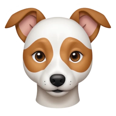 a fully white jack russell the size of a kelpie with light brown ears and a light brown patch on one eye sticker