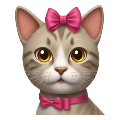 Cat with a bow on its head sticker