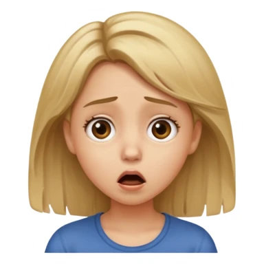 Girl with dirty blonde hair shocked sticker