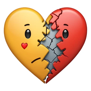 broken heart sticked together (divorce) with a clip sticker