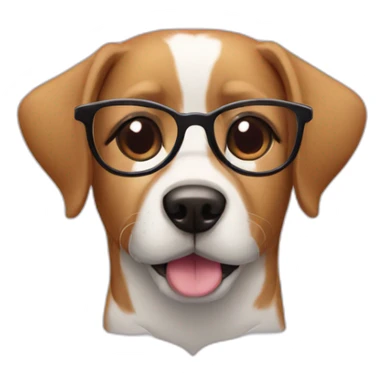 Dog with glasses heart  sticker