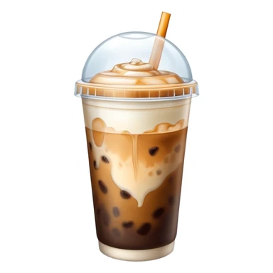 Dome lid iced coffee with milk sticker