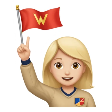waving victory flag sticker