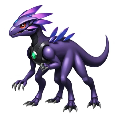 Shiny Dark Nebula Futuristic Fakemon-Pokemon-Digimon-Spectrobes-Raptor-fusion, full body sticker