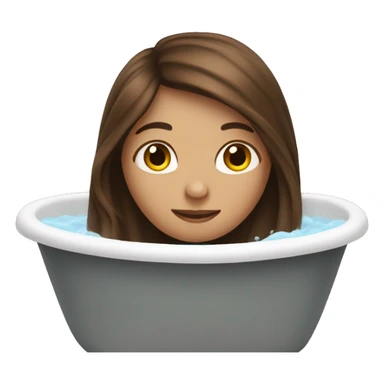 Long brown hair girl in bath sticker