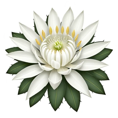 night blooming cereus flower, epiphyllum, white petals sticker