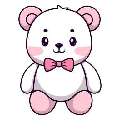 light pink teddy bear with pink bow tie sticker