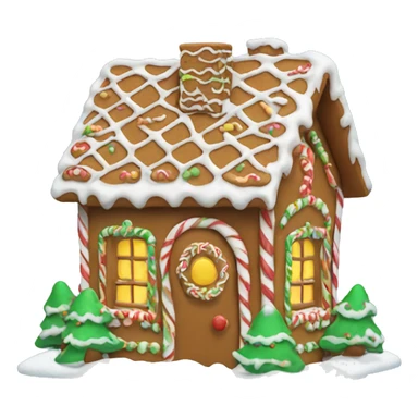 Gingerbread house in snow sticker
