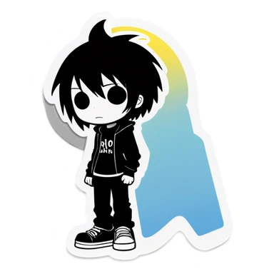 Emo kid sticker