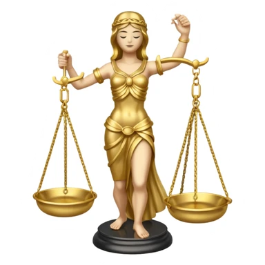 gold Justitia statue sticker