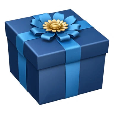 Decorative flower Gift Box blue  sticker
