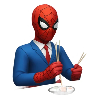Spider-Man eating sushi sticker
