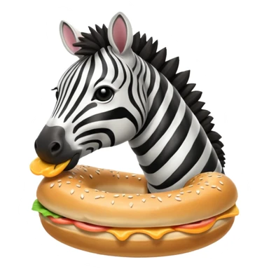 zebra eating bagel sticker