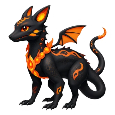 Edgy gothic dark evil volcanic magma-Salandit-Umbreon-Amaura-hybrid-fusion (full body) sticker