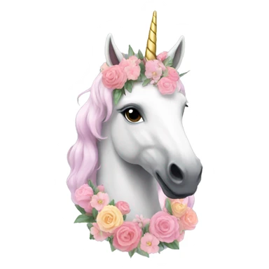 unicorn with flower crown sticker
