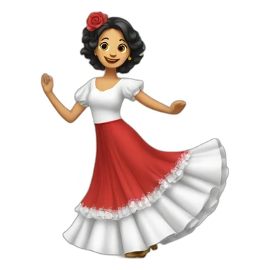 woman dancing sevillanas with typical clothes sticker