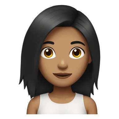 girl with layer black hair  sticker