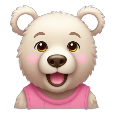 Cute bear with pink cheeks sticker