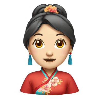 Chinese lady wear Chinese traditional clothes sticker