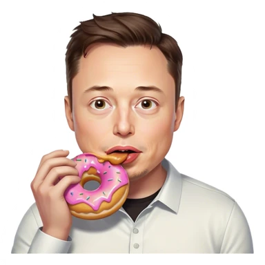 Elon musk eating a donut sticker