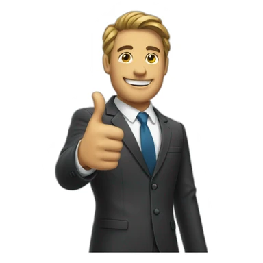 man in suit with thumb up  sticker