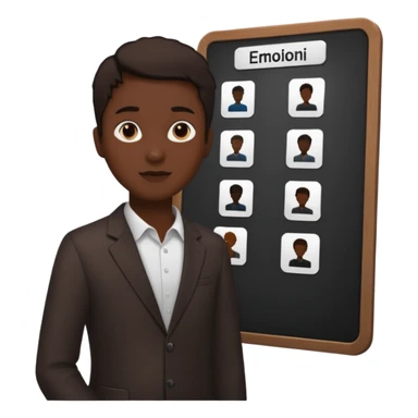 person silhouette standing next to a project board sticker