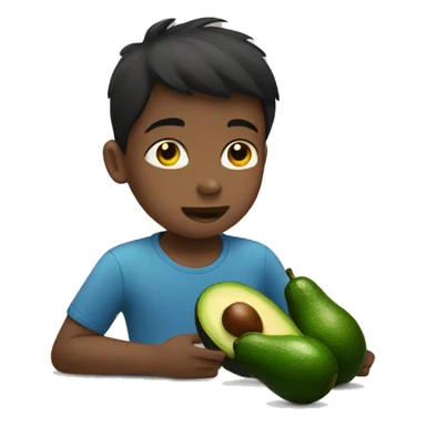 boy eating avocado  sticker