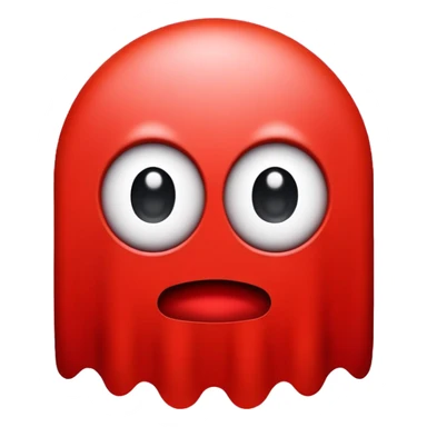 Red Pacman ghost character with big eyes sticker