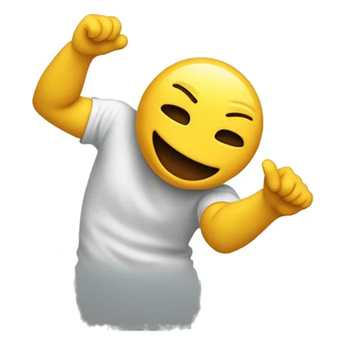 emoji dabbing (dance move with one arm bent in front of the face and the other sticking out) sticker