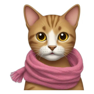 cat with a scarf on sticker