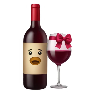 Wine and bow sticker