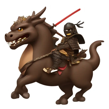 Samurai covered in chocolate riding a dragon sticker