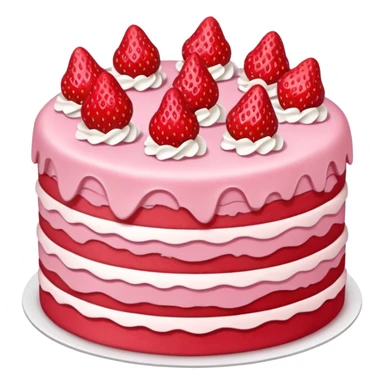 Generate a strawberry cake sticker