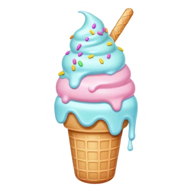 Melted kawaii pastel ice cream sticker
