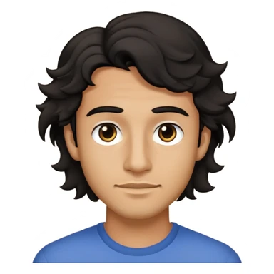 Chico con cabello ondulado no chino color negro ojos negros sin barba ni bigote de 25 años  sticker