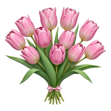light pink tulip bouquet  sticker