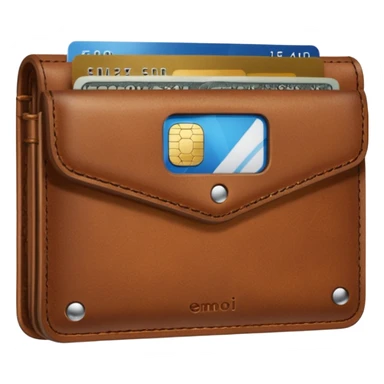 portefeuille marron avec billet et carte bancaire sticker