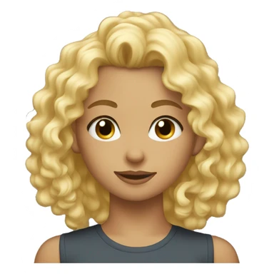 Fit blond curly girl sticker