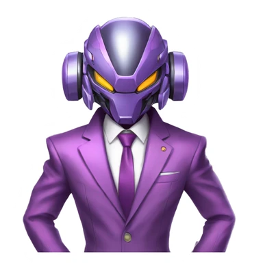 a Genesect-Raptor-Fakémon-Medabot-—hybridwith a futuristic visor-helmet and a suit full body sticker