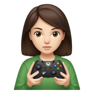 Brunette girl holding Xbox controller  sticker