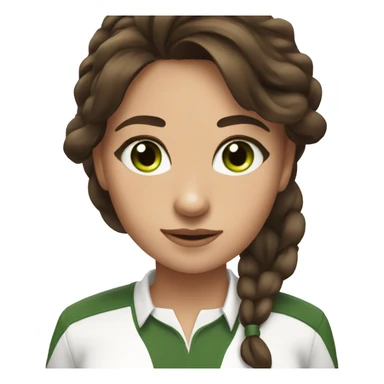 equastrian girl with medium length brunette hair and green eyes sticker