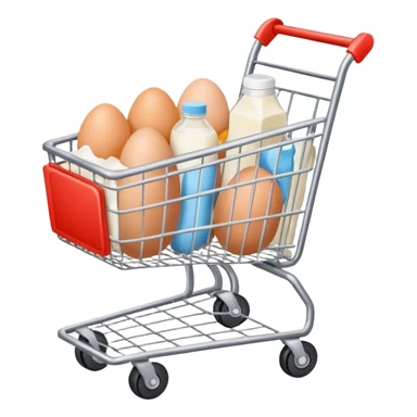 carrito de compras leche care  huevos sticker