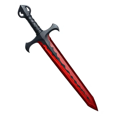 iOS emoji, dark fantasy dagger, obsidian blade, runes, blood drop, clean render, minimalism sticker