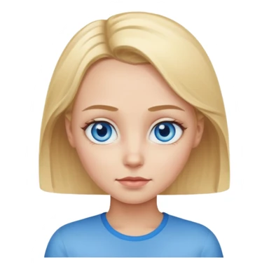An emoji of a blond girl with a VERY VERY VERY big forehead sticker
