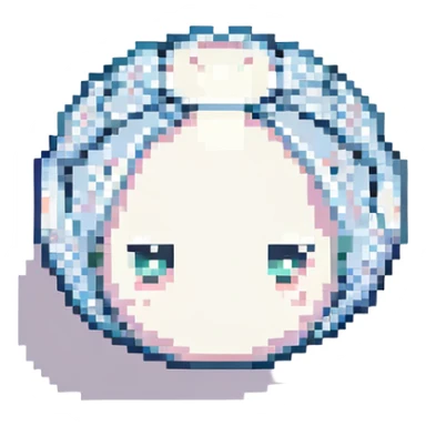 a cute white pearl, pixel art style, small size, simple face sticker