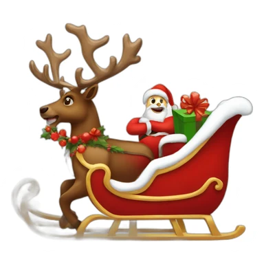 sleigh christmas sticker