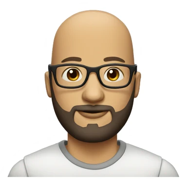 bald man with beard and glasses sticker