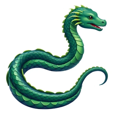 Sea Serpent – Long green snake-like monster rising from water sticker