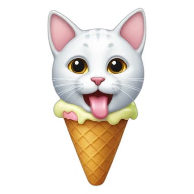 Cat licking ice cream sticker